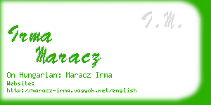 irma maracz business card